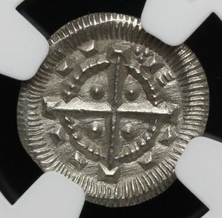 Hungary,  Bela Ii Silver Denar,  1131 - 1141,  Ngc Ms63