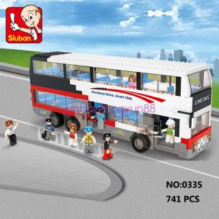 Sluban B0335 City Double - Decker Bus Car Diy Building Block Toy Blocks Toys
