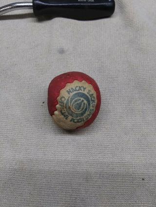 Vintage Wham O Leather Hacky Sack Official Footbag Brick Red White 4151994