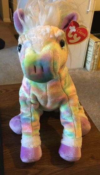 Ty Beanie Buddy Classic Opal The Pastel Rainbow 12 " Horse 2003 W/tag