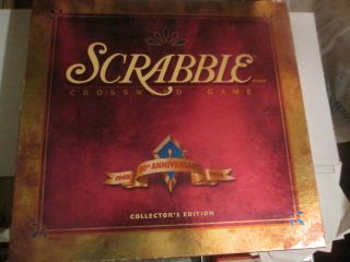 Scrabble 50th Anniversary Deluxe Edition Turn Table Game Complete Collectors