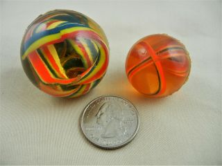 Early Vintage Balls Swirl Colors 1 1/2” & 1” Dia.