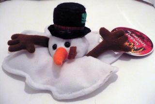 1999 Meanies Shocking Stuffers Slushy The Snowman Plush Beanie Nwt 5 " Limited