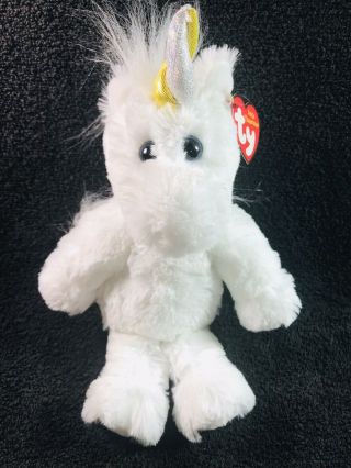 2018 Ty Beanie Babies Attic Treasure Agnus The White Unicorn Plush With Tags