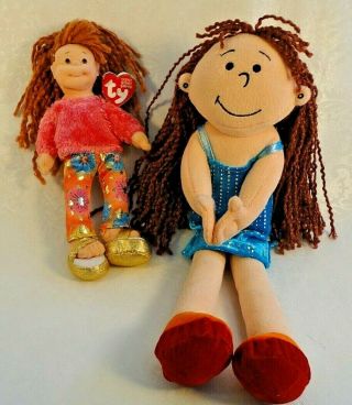 Ty Teenie Beanie Boppers Snazzy Sabrina & Battat Doll,  Both W/long Crinkled Hair