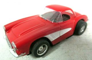 Tyco 1960 Chevy Corvette Slot Car In Red And White Ho Scale Model Racing Toy