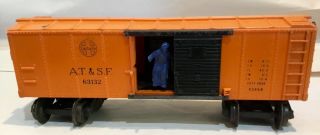 Vintage Lionel Train Orange Box Car A.  T.  &s.  F.  63132 Gauge Scale Collectible