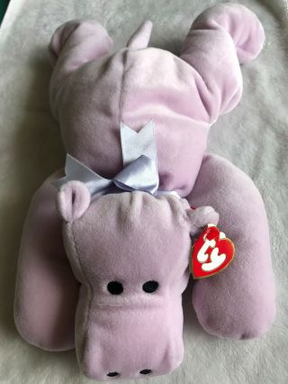 1996 Ty Baby Pillow Pals Tubby Hippo 14 " Beanie Babies - W/tags: Retired
