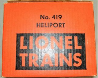 Postwar Lionel 419 Heliport Empty Box Only (no Contents) & Scarce