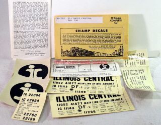 Champ O - Scale Decals Ob - 382 Illinois Central/ic Rr Box Car Oop