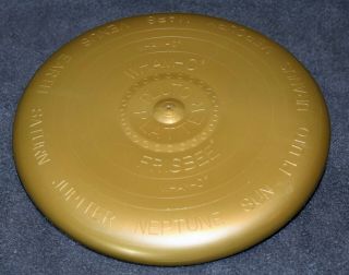 Gold Wham - O Frisbee Pluto Platter / Neptune,  Venus,  Mars,  Saturn,  Jupiter,  Uranus,  Sun