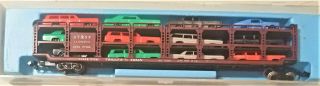 At & Sf Tri - Level Auto Transport W/autos 119909 N Scale