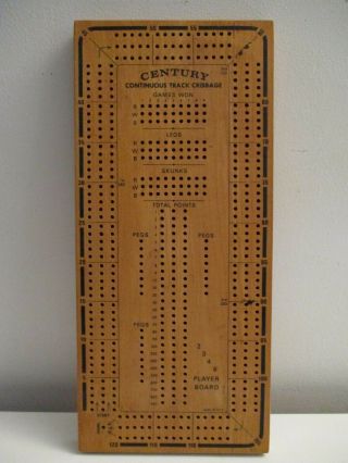 Vintage Century Continuous Track Maple Cribbage Game Board