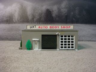 Plasticville Ho Scale Auto Body Repair Shop 2915 Custom Assembled