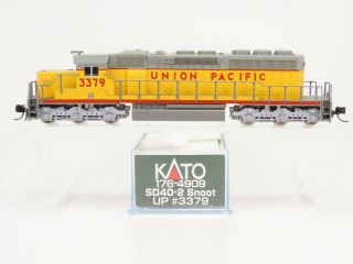 N Scale Kato 176 - 4909 Up Union Pacific Sd40 - 2 Diesel Locomotive 3379 Dcc Ready
