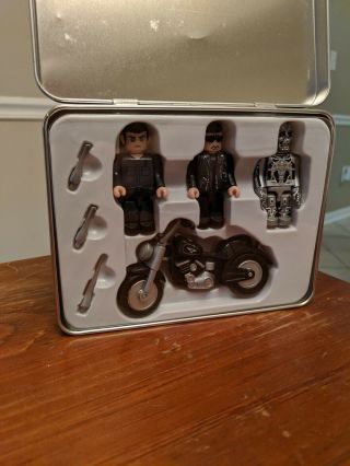 T2 Cube Figures With Bike Terminator 2 Kubrick Style RARE Tin Set COMPLETE 2