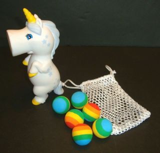 Unicorn Squeeze Popper Rainbow Foam Ball Shooter By Hog Wild Squeezable - Fun