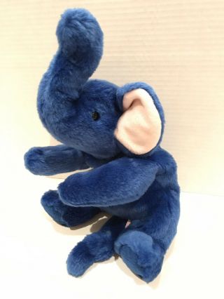 1998 Ty Beanie Babies Peanuts Baby Buddy Royal Blue Elephant 15 " Plush (c6)
