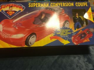 1996 Kenner Superman Conversion Coupe Sports Car & Space Jet,  Clark Kent Figure