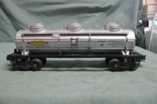 Hard - To - Find Vintage Lionel 6415 Post War Sunoco Gas Oil 3 - Dome Tank Car