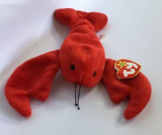 Ty Beanie Baby 1993 “pinchers” Style 4026 The Lobster Retired P.  V.  C.  Pellets