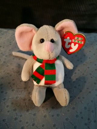 Ty Tinsel The Mouse Jingle Beanie - With Tags