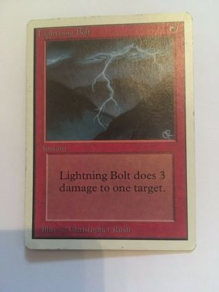 Mtg - Lightning Bolt - Unlimited - Magic The Gathering - Played