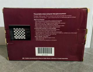 RadioShack Portable 1650L Sensory Chess Computer Vintage 1991 2