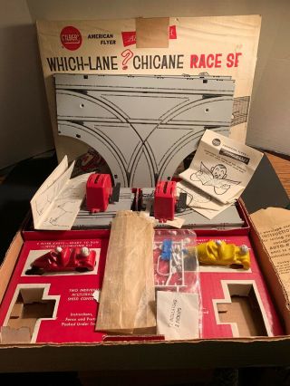 Gilbert American Flyer Auto Rama Which - Lane Chicane Race Setbox 19075