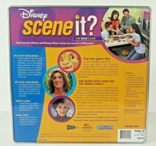 Disney Scene It? Collectors Edition Tin DVD Game - Lenticular - Complete 3