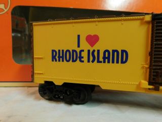 LIONEL TRAIN I LOVE RI RHODE ISLAND RAILROAD FREIGHT BOX CAR 6 - 19971 3