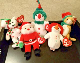 5 Ty Jingle Beanies Beanie Baby Babies Christmas - Great Stocking Stuffers