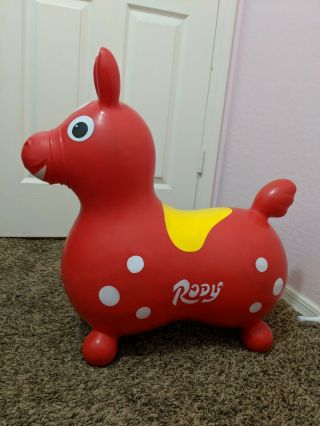 Red Rody Horse Inflatable Toy Ships Flat
