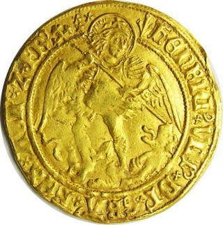 16th Century Tudor Gold Angel Of King Henry Viii London 1509 - 1526 A.  D.