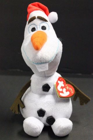 Ty Disney Frozen Olaf The Snowman With Santa Hat - 8 "