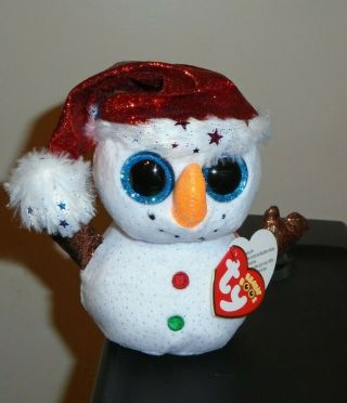 Ty Beanie Boos - Flurry The Christmas Holiday Snowman (6 Inch) 2019 In Hand