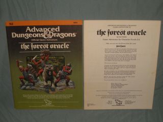 AD&D 1st Ed Adventure Module - N2 THE FOREST ORACLE (HARD TO FIND and EXC -) 2