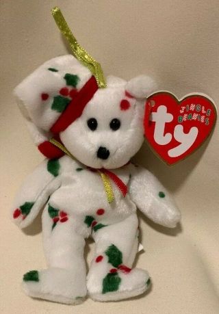 Ty Jingle Beanie Baby 1998 Holiday Teddy (5 ") Christmas Ornament Decoration