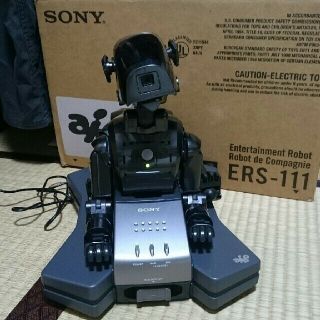 Sony Aibo Ers - 111 Robot Dog Black From Japan Junk / No Ears / Cannot Charge