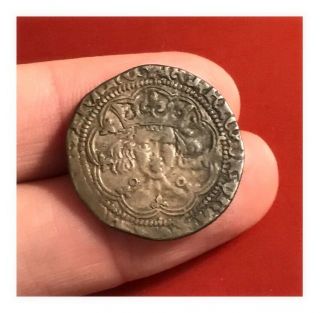 1422 - 30 Henry Vi Silver Half Groat,  Annulet Issue,  Calais,  Spink 1840