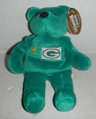 Nwt Green Bay Packers Brett Favre 4 Nfl Salvino Bammers Beanie Baby Plush Bear