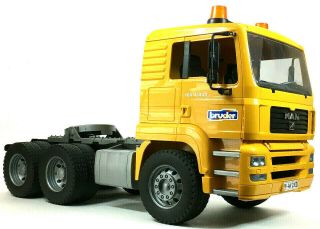 Bruder Man Tga 41.  440 Construction Yellow Toy Truck Rig (parts Missing)