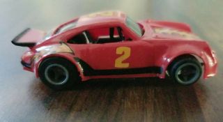 Vintage Life Like HO Scale Red w/ Flames 2 Porsche Carrera Slot Car 9760 EX 3
