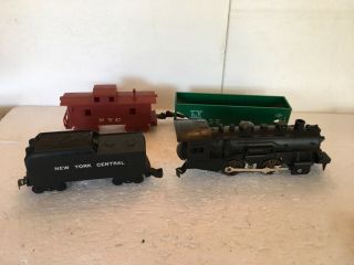 Vintage Marx Train Set 490 Locomotive And Tender With Two Cars