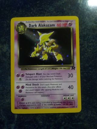 Dark Alakazam 1/82 Team Rocket Holo Pokemon Card Light Played