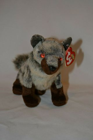 2000 Beanie Baby 7 " Howl The Wolf Plush Bean Bag Doll Ty Tag Attached
