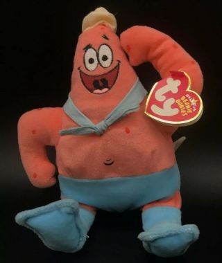 Ty Beanie Babies Spongebob Squarepants Patrick Barnacle Boy 8 " Beanbag Plush Toy