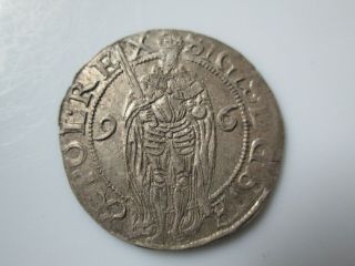 Sweden Medieval Silver Coin,  Sigismund 1 öre 1596 Stockholm