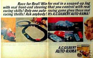 1964 A.  C.  Gilbert Auto - Rama Slot - Car Figure 8 Road Race Set 1/32 Promo Paper Ad