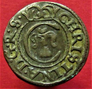 Sweden Livonia 1650 Queen Christina Riga Solidus Medieval Silver Coin